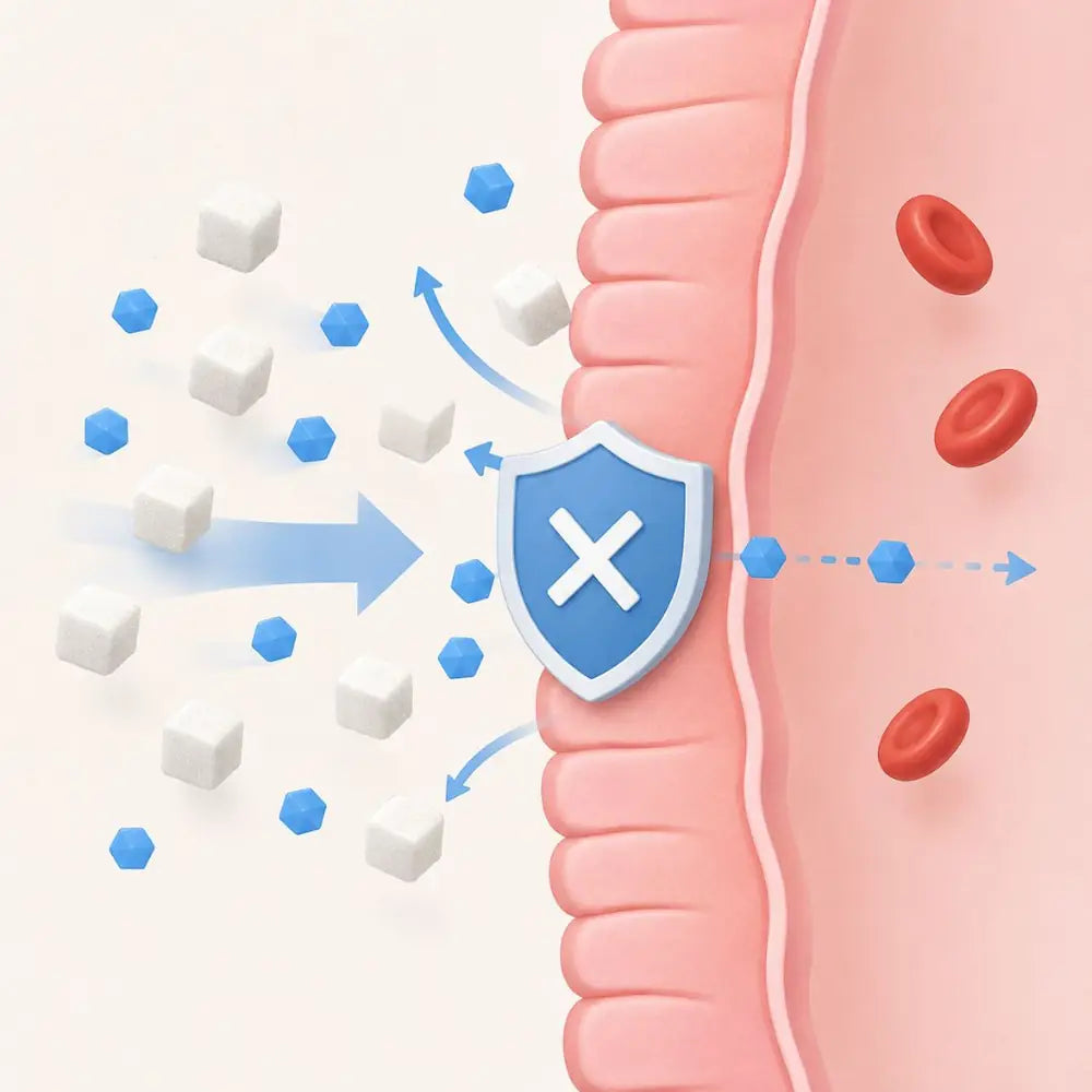 Sugar molecules blocked at the intestinal wall before reaching the bloodstream